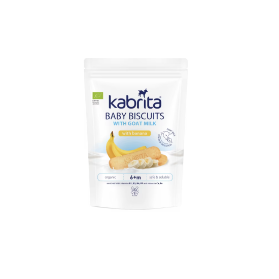 Kabrita bērnu cepumi ar banānu uz kazas piena bāzes bērniem no 6 mēnešu vecuma, 115g